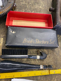 Vintage Horse Head Brush Shoehorn Set New in Box Japan 1960s Shoe shine WEstern