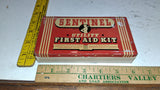 Vintage Sentinel Utility First Aid Kit Tin Metal Box USA Cleveland Ohio 1940s