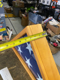 Triangular Wood Display Case Folded American Flag Militaria Decor Funeral Burial