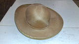 Vintage Mr John Classic NY Paris Gold Straw Wide Brim Hat Saks Box