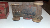 Vintage 1930s Wyandotte Pressed Steel Semi Moving Van Truck Wood Wheels Original