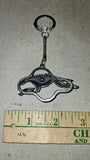 Vintage Solid Pewter Running Greyhound Keychain Racing Dog Charm Pendant
