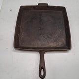 Vtg BSR Birminham skillet #11 BG range Cast Iron Square Breakfast Griddle 11 1/4