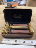 20's Vintage Valet Gold Single Edge Safety Shaving Razor Orig Box Case Autostrop
