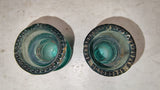 2 Vintage Hemingray No 9 Aqua Glass Insulators Patent May 2 1893 Lot