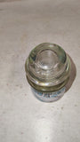 Hand Painted Vintage Clear Glass Insulator Winter Snow Scene Red Barn Signed
