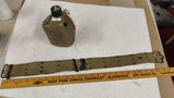 Vintage Made in Japan Military Style Canvas Web Pistol Belt & Canteen Set