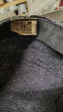 Vintage 1940s Black Straw Pillbox Fascinator Hat W/ Polka Dot Veil Union Label