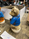 50's Vtg Navy Ram Goat Coin Bank Figurine Blue Sweater College Football Decor