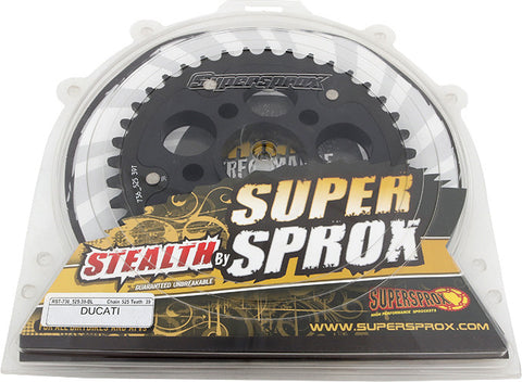 SUPERSPROX REAR STEALTH SPROCKET ALU/STL 39T-525 BLK DUCATI