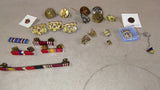 Vintage WWII US Army Military Ribbon Bar Lot Lapel Pins Insignia Cap Badges MYF