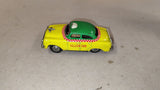 Vintage 1950s Japan Tin Litho Yellow Cab Taxi Toy Car Green Roof Checker