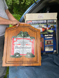Vintage Budweiser Frog Wood Dartboard Cabinet Case 22x 19 Advertising Breweriana