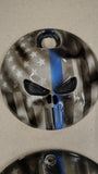 Used Harley Thin Blue Line Punisher Skull Derby Fuel Timing Cover Lot