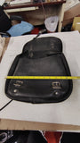Vintage Black Leather Motorcycle Throwover Saddlebag Shovelhead Sportster 12"
