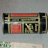 Vintage Zenith Tibet Almond Stick Wood Scratch Remover Litho Tin