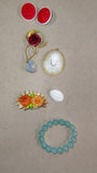 Vtg Costume Jewelry Lot Lucite Moonglow Faux Pearl Necklace Brooch Earring 12pc