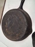 Lot of 2 Vintage Griswold Cast Iron Skillets No 8 704 Large Logo Frying Pan
