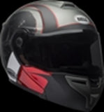 Bell SRT Full Face Motorcycle Helmet Hart Luck Skull Charcoal/White/Red