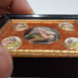 Vintage Mid Century Rococo Fragonard Revival Miniature Porcelain Portrait Frame