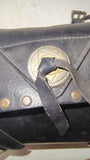 Vintage US Made Studded Black Leather Motorcycle Tool Bag Fork Pouch Concho