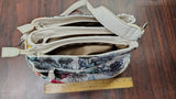 Alfred Dunner White Floral Faux Snakeskin Leather Shoulder Tote Bag Medium