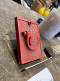 Vintage Faraday Fire Alarm Pull Station Red Strike Break Glass Antique Collctibl