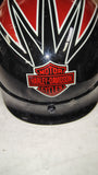 Harley-Davidson Motorcycle Half Helmet XXL 63-64cm Black Red Flame DOT Approved
