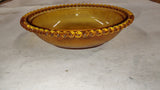 Vtg Indiana Glass Amber Hen on Nest Replacement Base Only Beaded Edge 7"