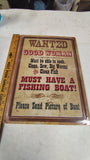 Rivers Edge Products Wanted Good Woman Funny Fishing Novelty Tin Sign 12x17
