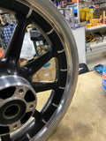 Front 9 Round Spoke Mag Harley Touring FLH Ultra classic Glide 00+ 3x16 Nice!