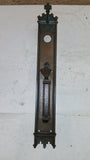 Ornate Victorian Gothic Metal Door plate Escutcheon Swing Draft Cover Handle Vtg