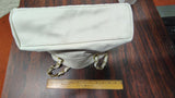 Nicole Miller Quilted White Shoulder Bag Gold Chain Link Satchel Handbag Purse
