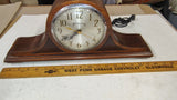 Vintage 1930s Peerless Electric Wood Tambour Mantel Clock 110V AC USA
