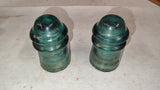 2 Vintage Hemingray No 9 Aqua Glass Insulators Patent May 2 1893 Lot