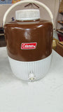 Vintage Coleman 1 Gallon Picnic Water Jug Cooler Butternut Brown White USA