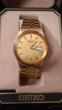 Vintage Seiko Quartz Men Day Date Watch 7N43-8A39 Box As Is Untested Repair Lot