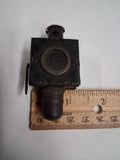 Antique Miniature Folding Pocket Travel Lantern Oil Lamp Bullseye Glass Lens Vtg