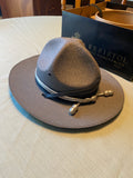 Stratton Gray Self-Forming Campaign Hat straw Ranger Military Vtg Ohio State
