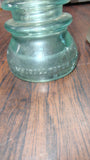 Vintage Whitall Tatum No 1 Aqua & Armstrong No 2 Clear Glass Insulator Lot