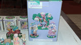 Vintage Easter Figurine Lot 15 Pc Resin Porcelain Bells Jubilee Bunny Family Box