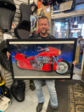 Arlen Ness Framed Signed Custom Harley Motorcycle Chopper Art Print 50/300 2015