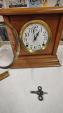 Antique Sessions 8-Day Mantel Clock Wood Case Cathedral Gong
