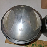 Mid-USA 62156 Moly Piston Set STD 3-7/16 Bore Harley 74 CI 8.5:1 Shovelhead Pan