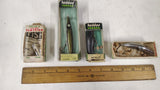 Vintage Fishing Lure Lot Heddon Dying Flutter Tadpolly Helin Flatfish Boxed