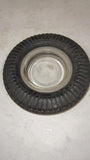 Vintage Seiberling All Tread Tire Glass Rubber Advertising Ashtray 7"