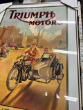 Vtg Triumph Motorcycle Coventry Poster Framed Vintage Garage Wall Art 20's Print