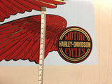 Pair Vintage Gas Tank Stickers Decals Shovelhead Ball wing RED FLH FLT Superglid