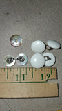 Vtg 74 pc Mother of Pearl Uniform Button Lot with Cotter Pins & 40's Sucrets Tin