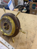 SWIFT Nautical Ship's Wheel Weather Station Barometer Vtg Desk Mantle Boat Camp